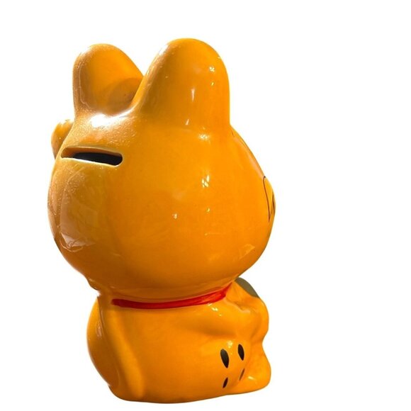 Garfield Lucky Cat Ceramic Coin Bank Nostalgic Collection Holiday Gift W/Stopper - Picture 2 of 8